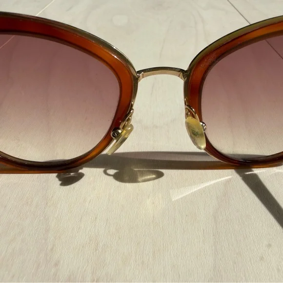 [Longchamp] Women's Brown Frame Sunglasses with Gold Details - Picture 8 of 11